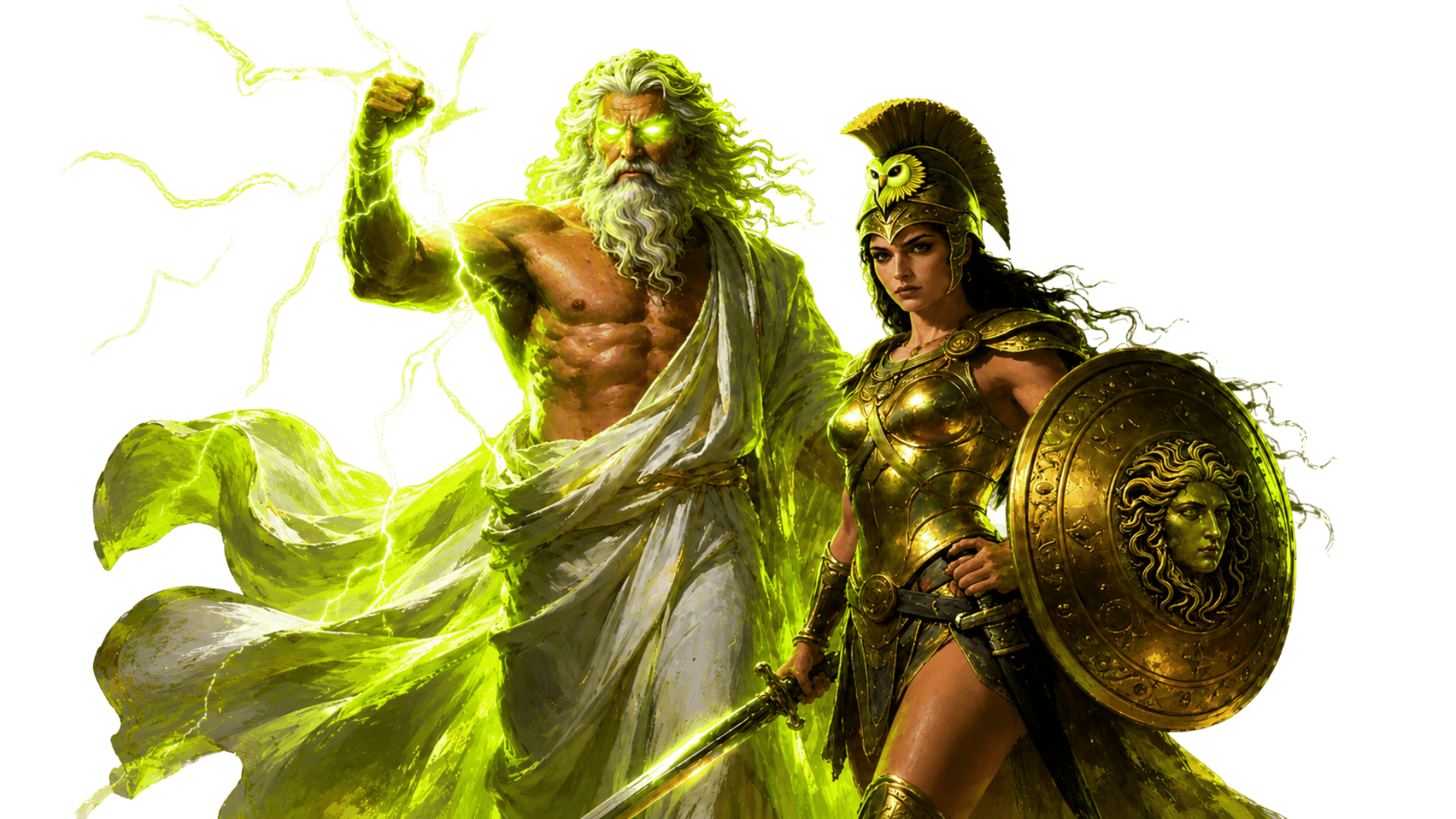 Zeus and Athena — mythological guardians